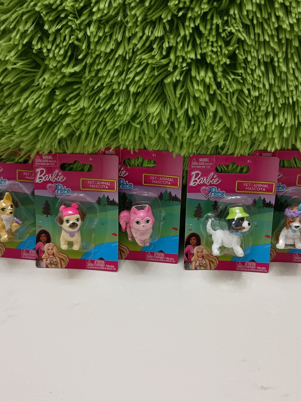 New Mattel Barbie Pets Set Of 5 Collectable Figurines Cat Dog Variety Just Play
